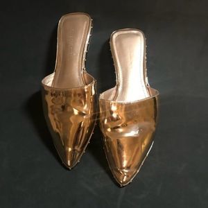 Shoe Republic Metallic Rose Gold Slip On Mule Y